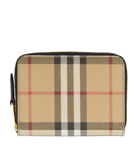 burberry check zip around wallet|small burberry wallet for women.